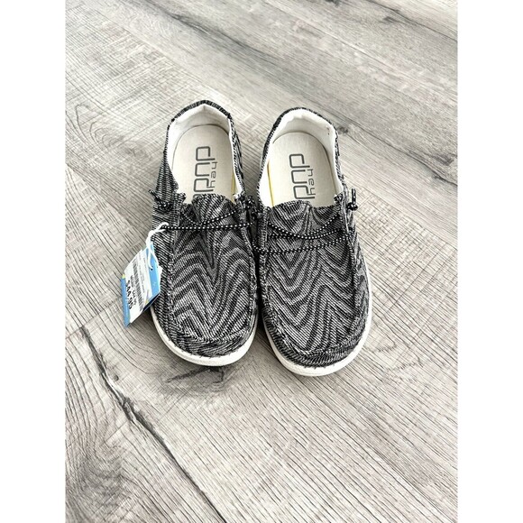 Hey Dude Shoes-Wendy Youth-Woven Black Zebra Stripe-size K13-NEW! - Picture 3 of 7